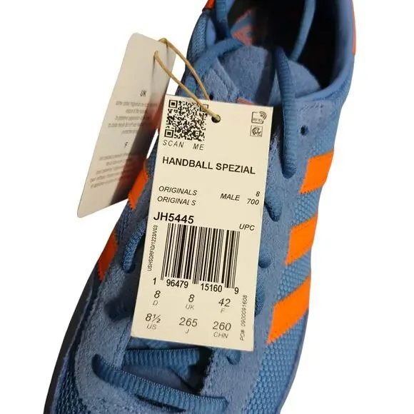 Adidas Handball Spezial Shoes in Focus Blue/Orange/Gum Mens Size 8.5 Retro w/Box